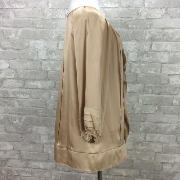 Diane von Furstenberg Blush Silk Waterfall Blouse - Picture 3 of 8